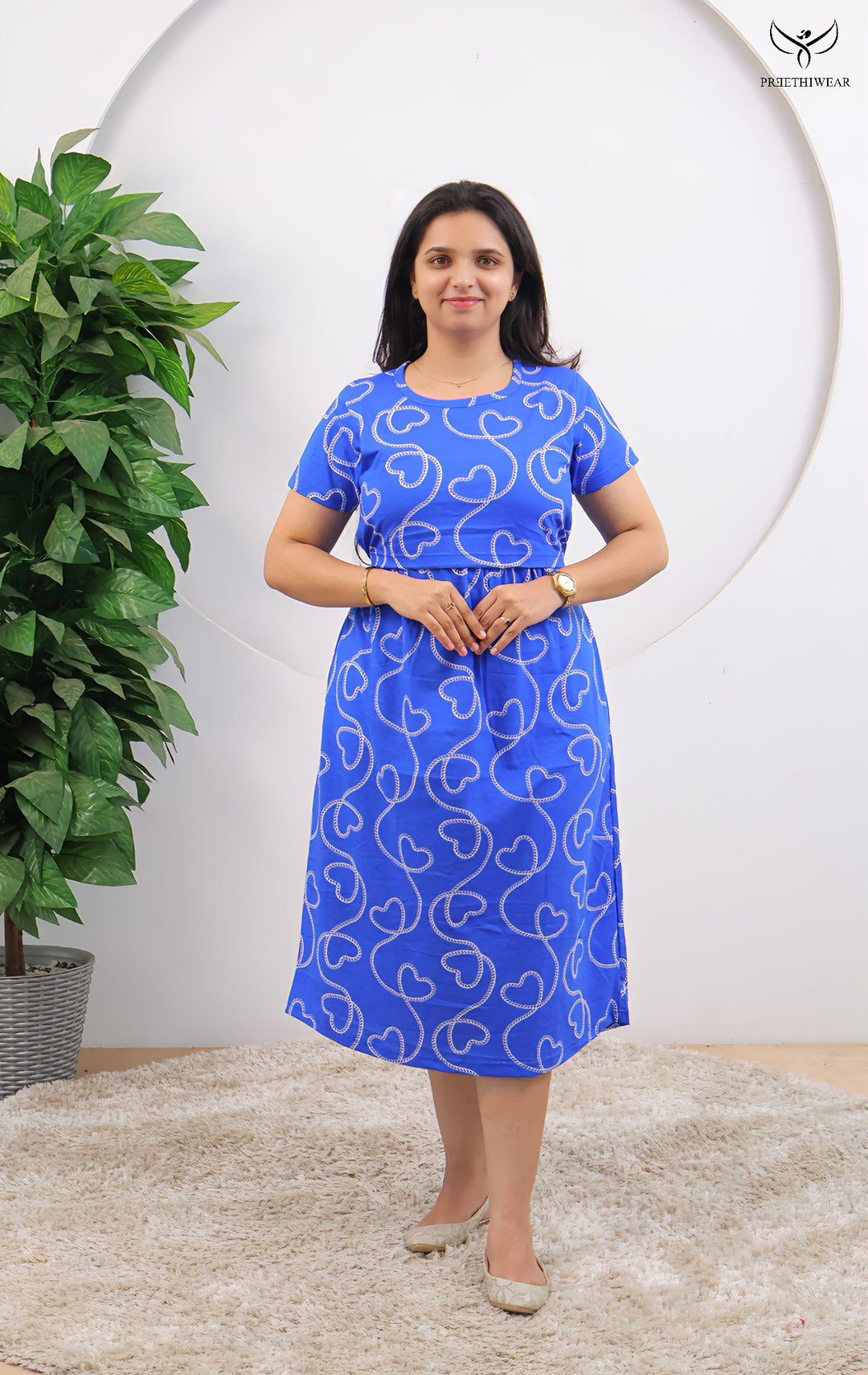 Vizhi SoftCotton Calf Length Maternity Loungewear