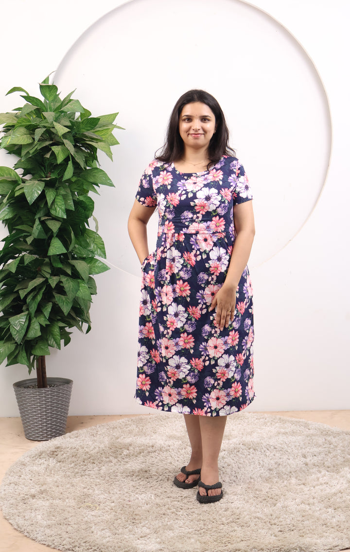 Vinuta1  SoftCotton Calf Length Maternity Loungewear