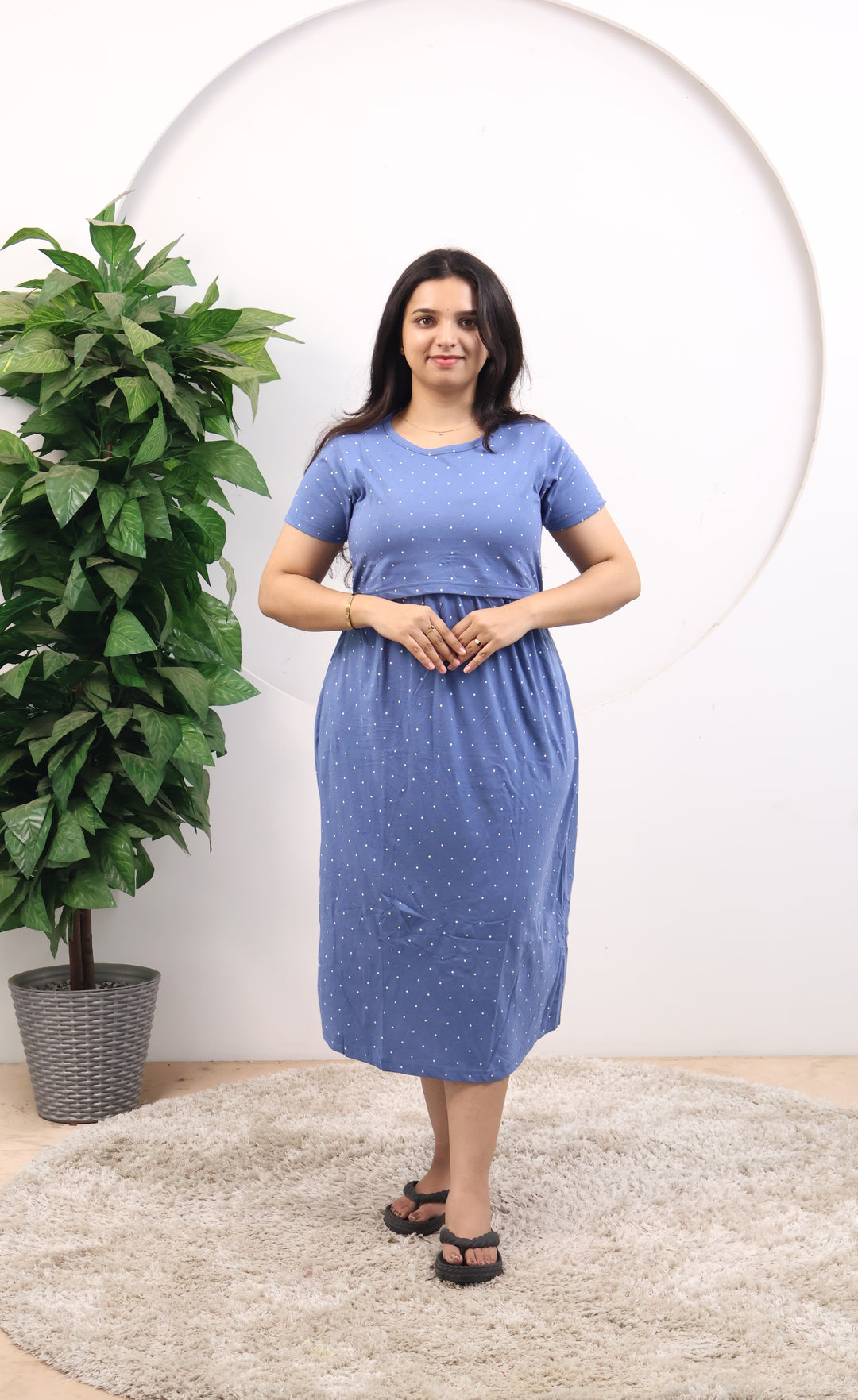 Sarika2 SoftCotton Calf Length Maternity Loungewear