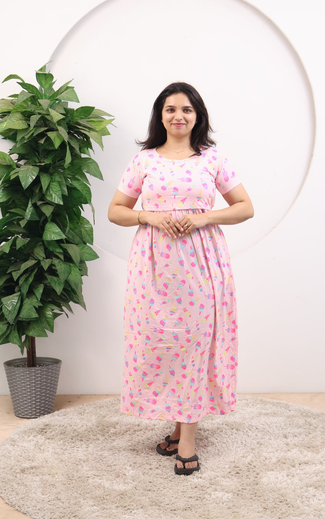 Jinal1 SoftCotton Full Length Maternity Loungewear