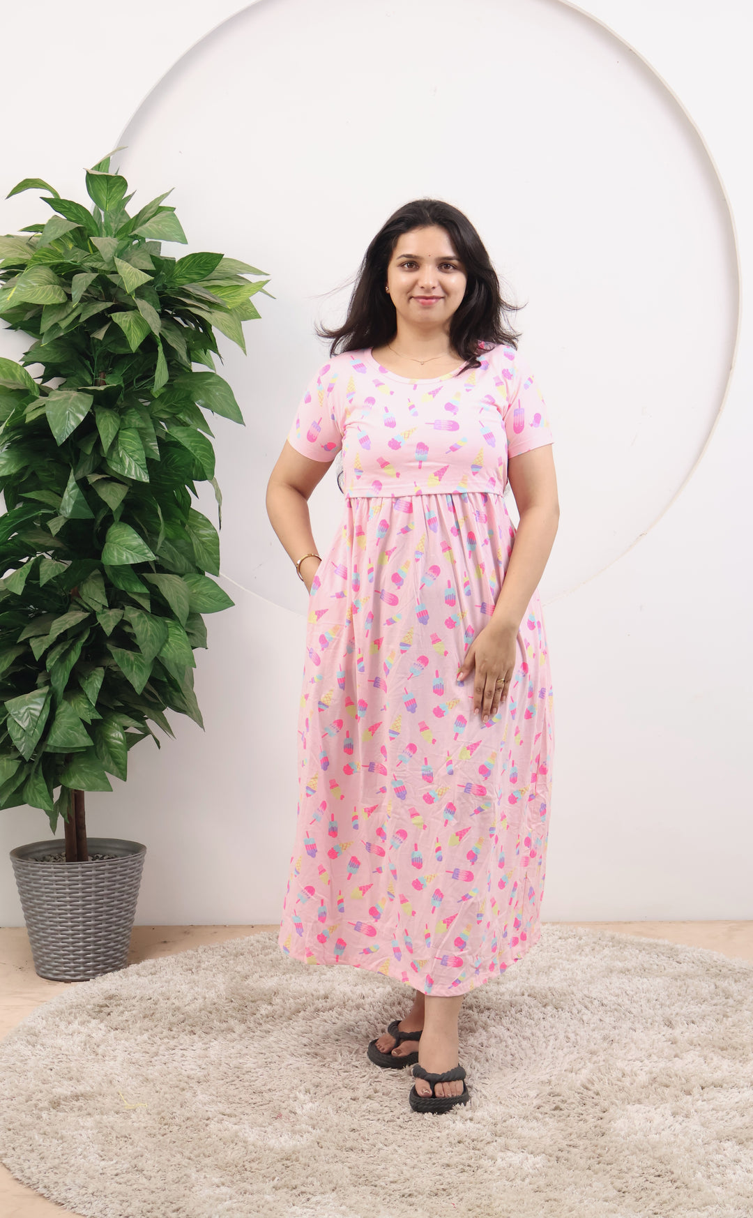 Jinal1 SoftCotton Full Length Maternity Loungewear