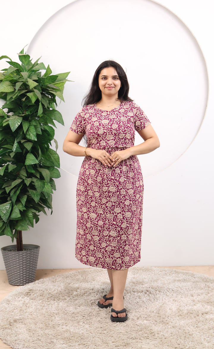 Kalpana3 SoftCotton Calf Length Maternity Loungewear