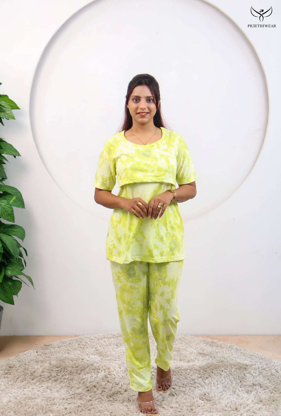 Priyanka2 SoftCotton Maternity Top Pant Set