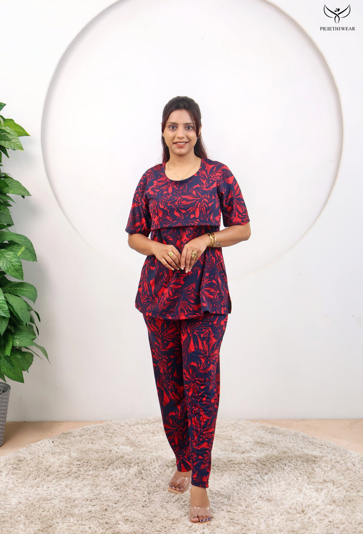 Beulah SoftCotton Maternity Top Pant Set