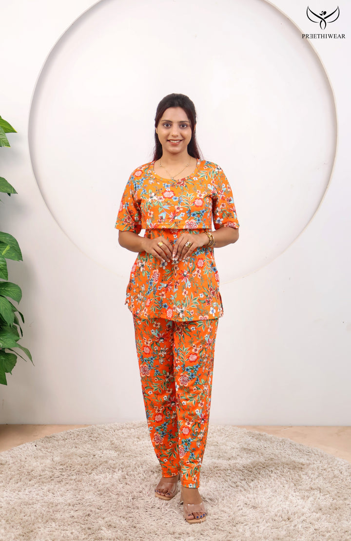 Sincy SoftCotton Maternity Top Pant Set