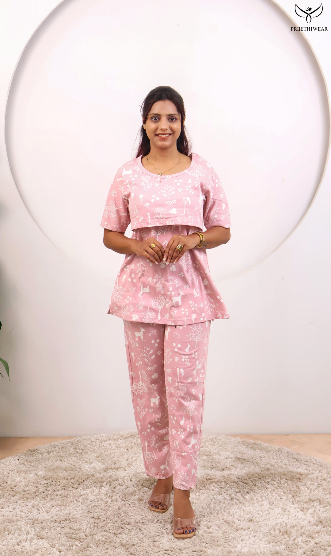 Angelin SoftCotton Maternity Top Pant Set
