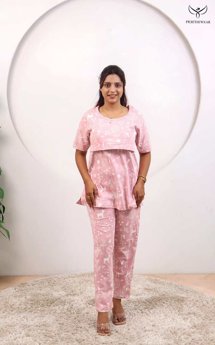 Angelin SoftCotton Maternity Top Pant Set