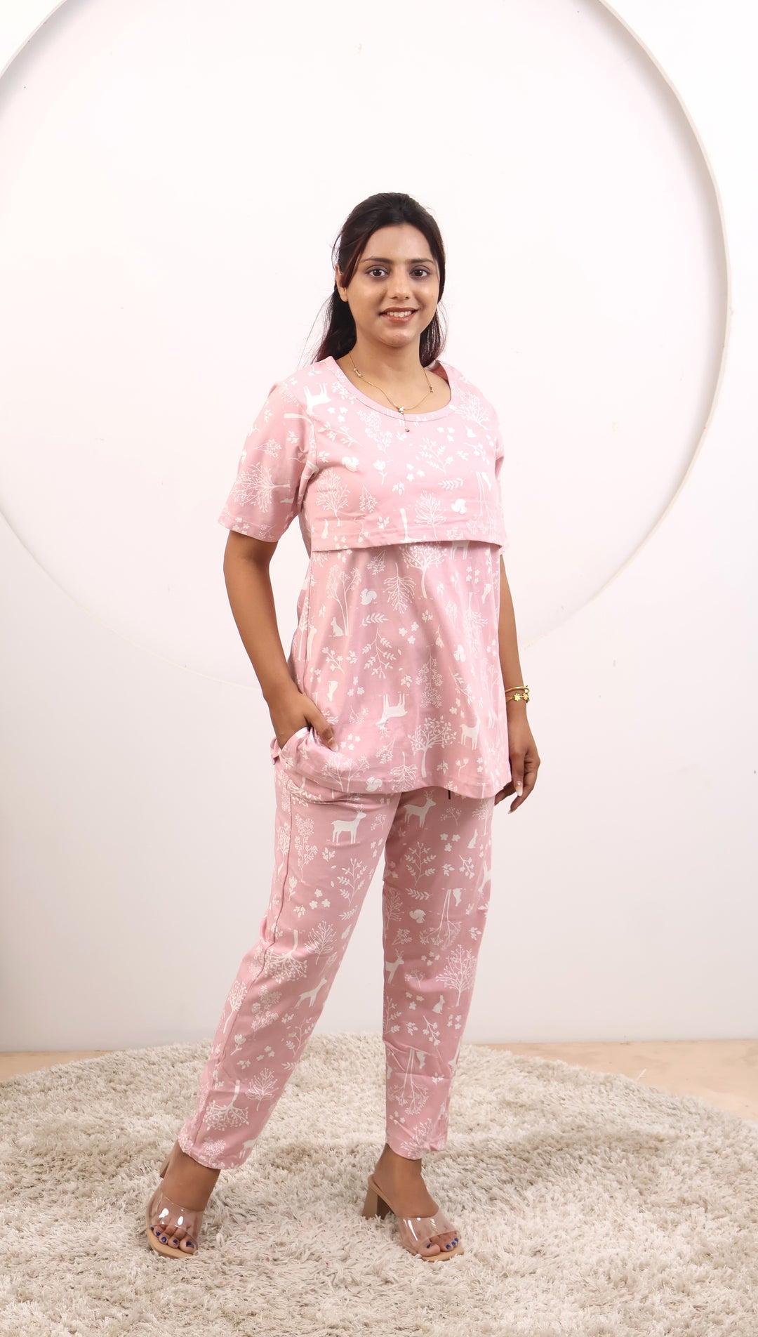Angelin SoftCotton Maternity Top Pant Set