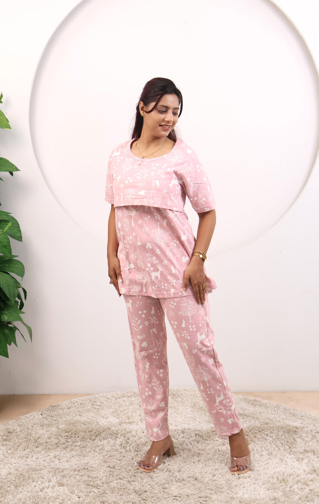 Angelin SoftCotton Maternity Top Pant Set