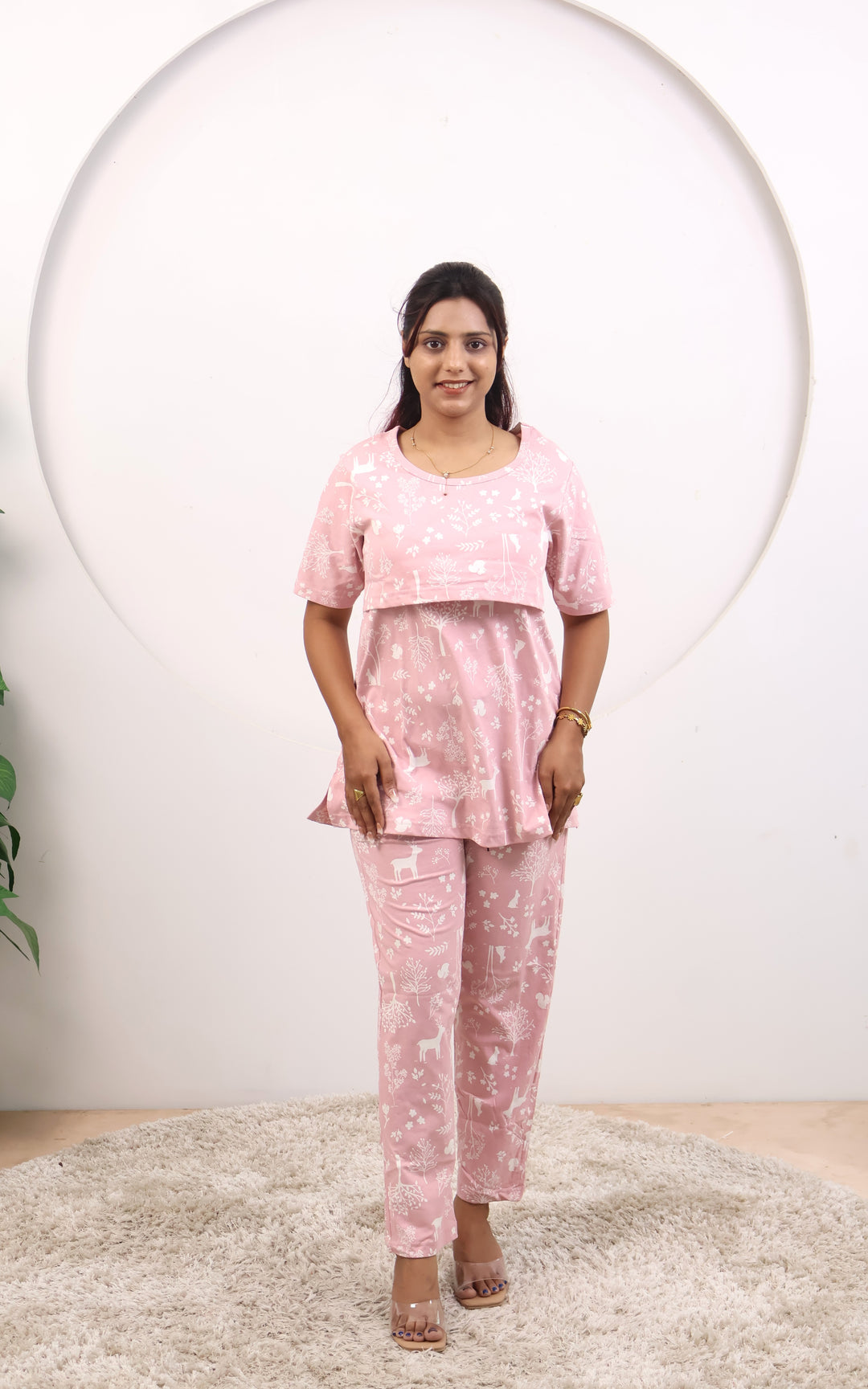 Angelin SoftCotton Maternity Top Pant Set