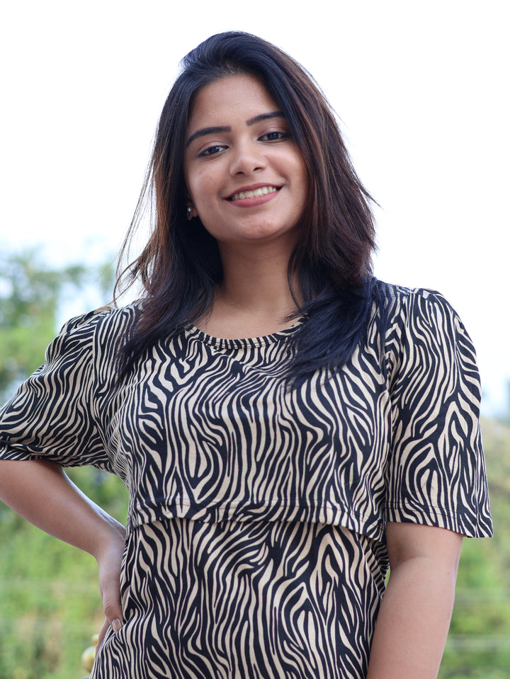 Zebra SoftCotton Maternity Top Pant Set.