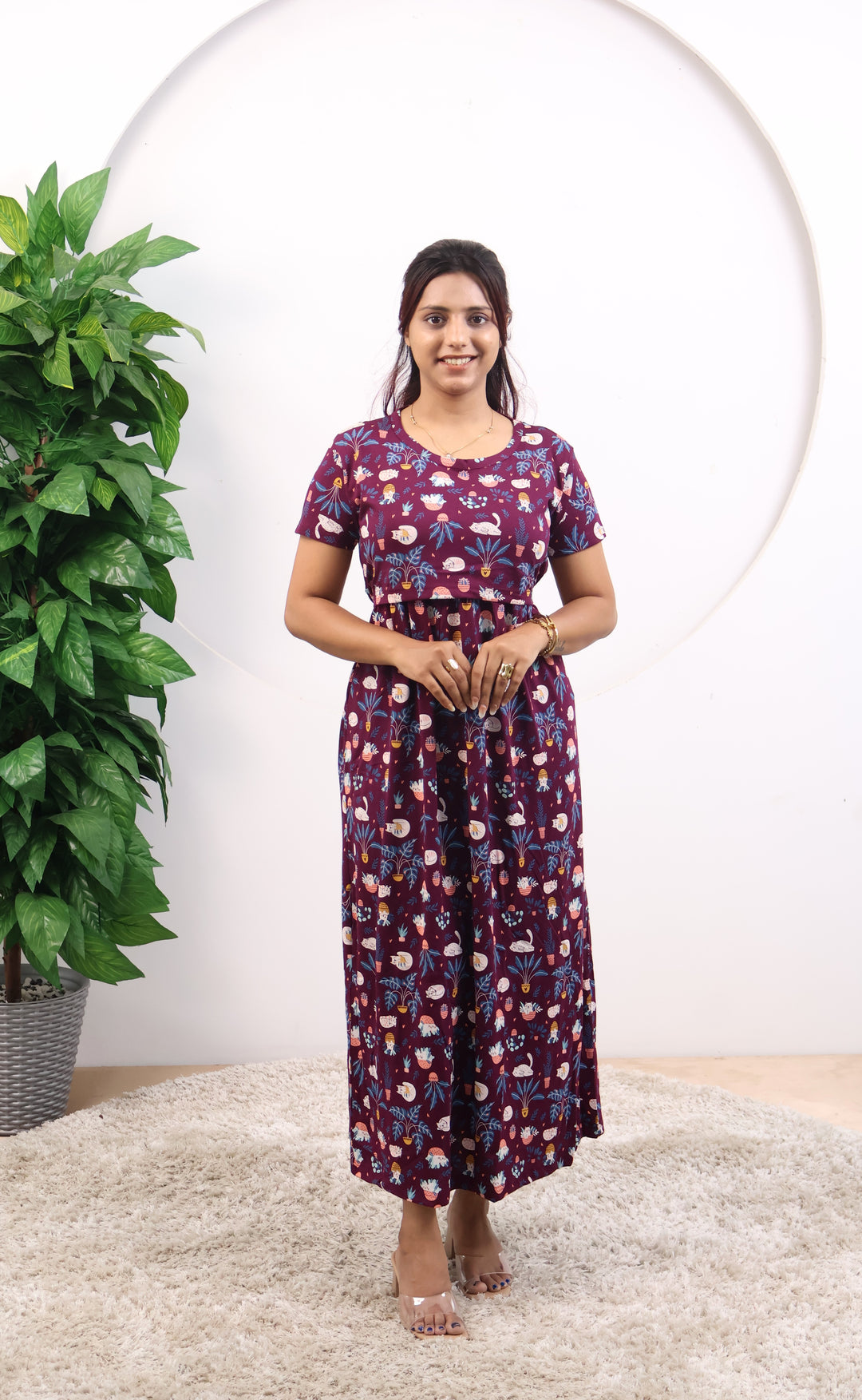 Aneesha SoftCotton Full Length Maternity Loungewear