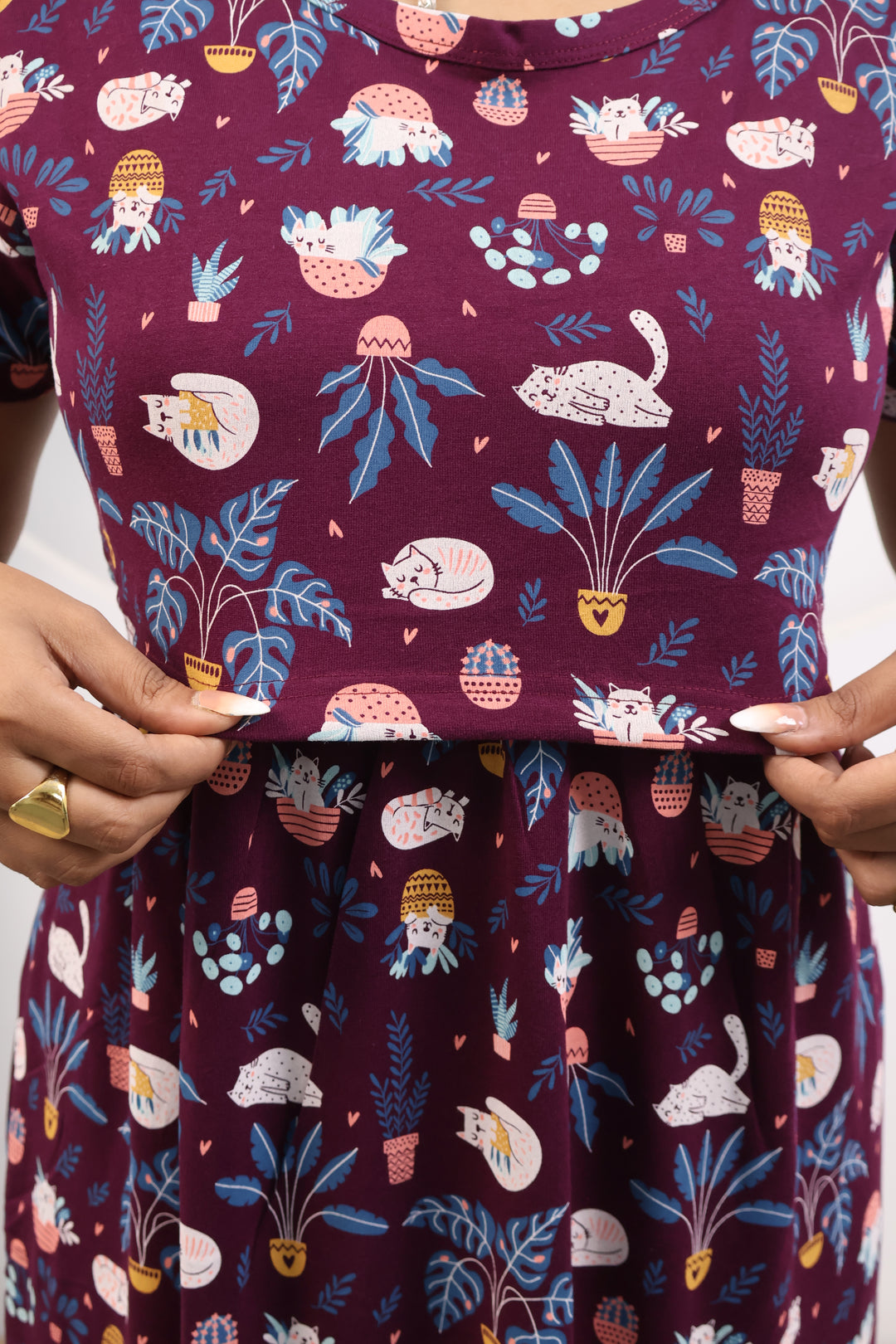 Aneesha SoftCotton Full Length Maternity Loungewear