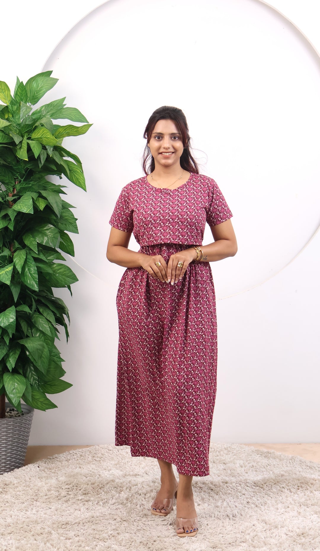 Praneetha SoftCotton Full Length Maternity Loungewear