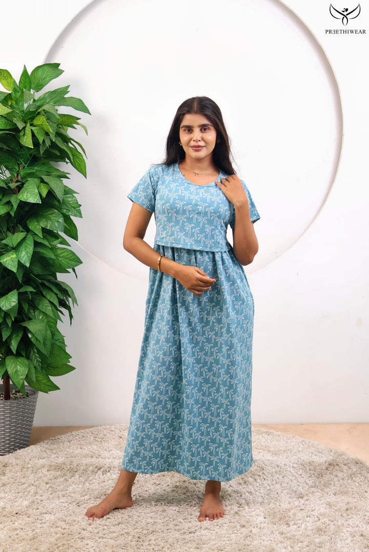 Harsha1 SoftCotton Full Length Maternity Loungewear