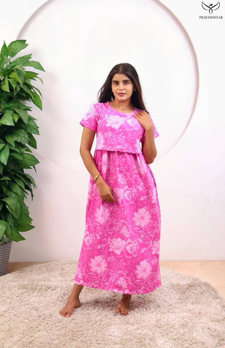 Vyshnavi SoftCotton Full Length Maternity Loungewear