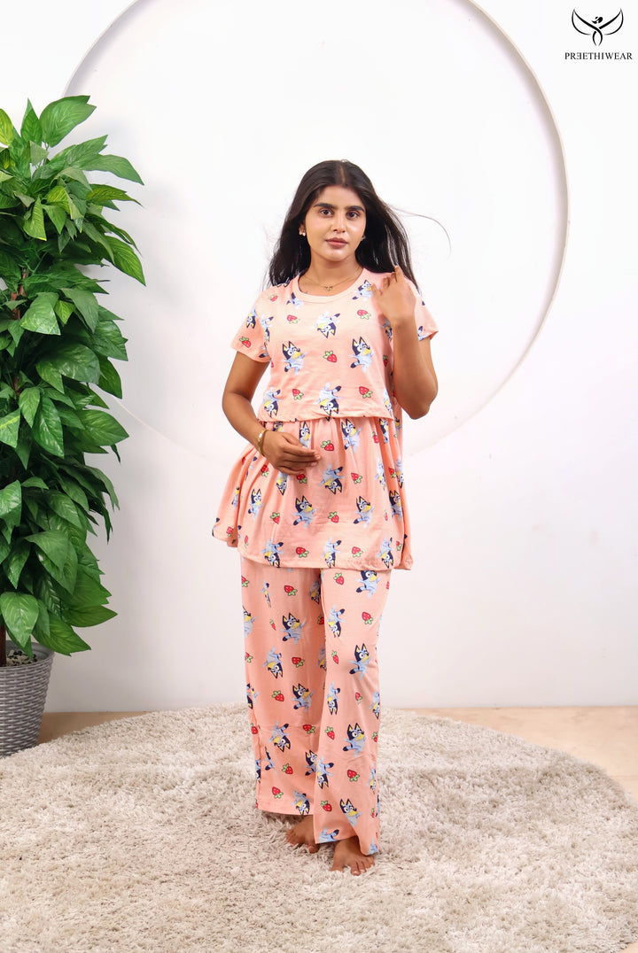 Gopika1  Maternity Peplum Top and Plazzo Set
