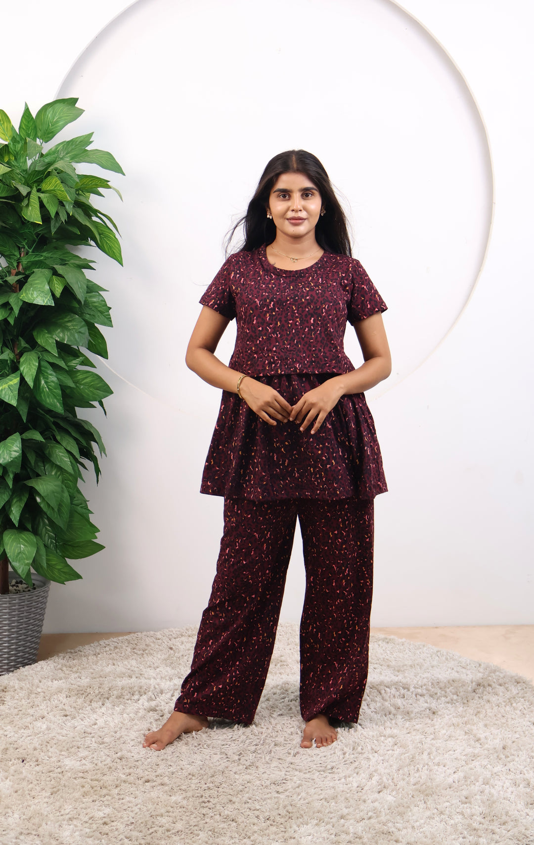 Ruba2 Maternity Peplum Top and Plazzo Set