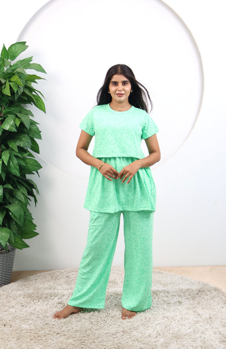 Sahithi2 Maternity Peplum Top and Plazzo Set
