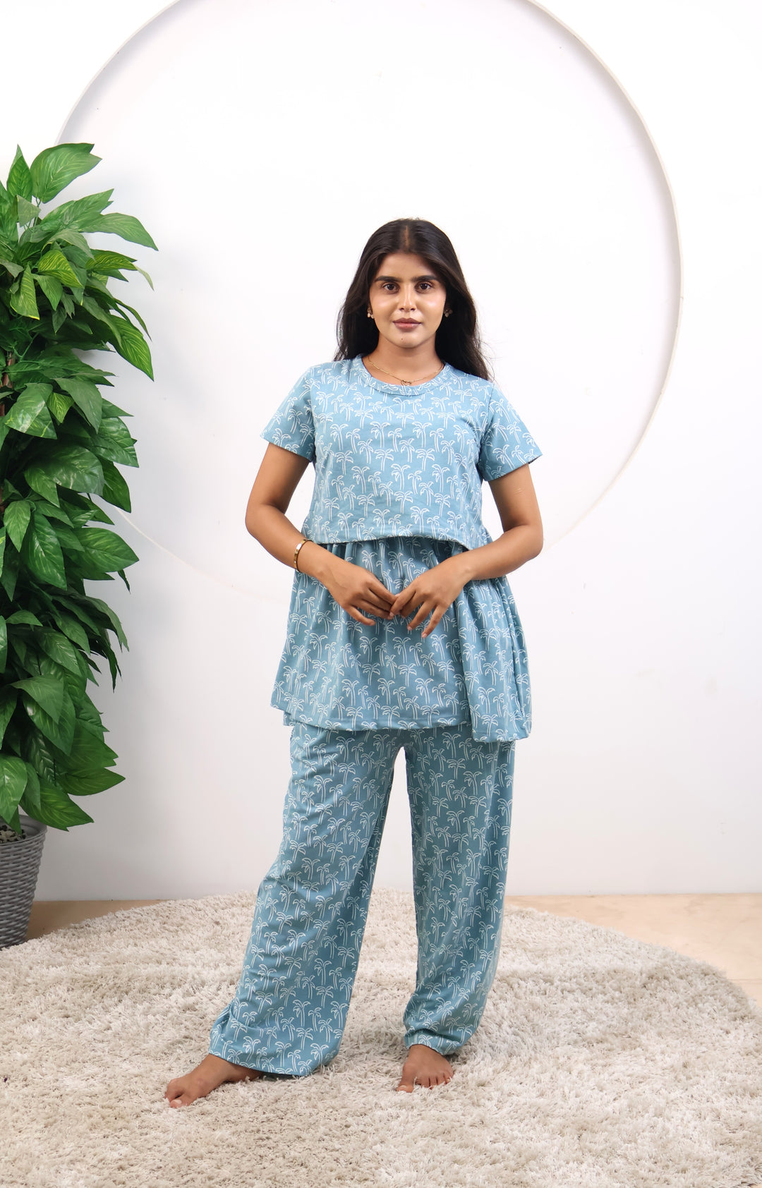 Kirti Maternity Peplum Top and Plazzo Set