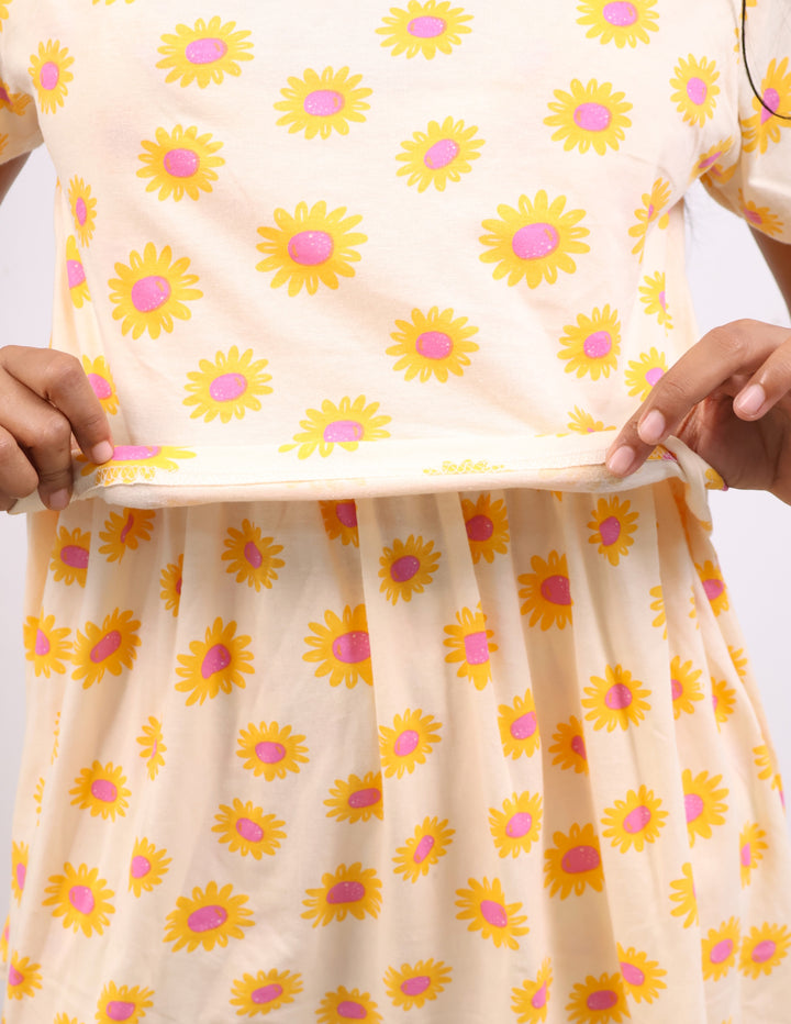 Midhuna Maternity Peplum Top and Plazzo Set