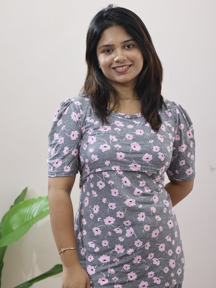Ziana LightweightSoftCotton Maternity Top Pant Set