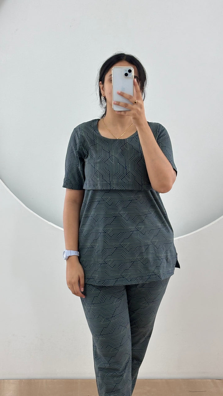 Madhu1 SoftCotton Maternity Top Pant Set