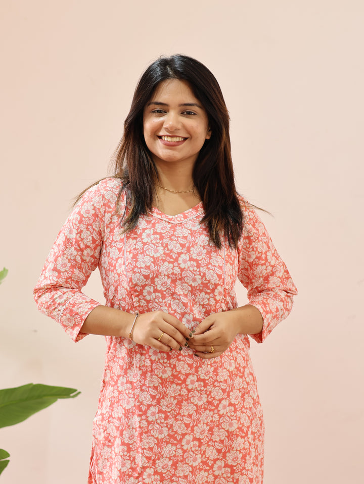 Marica Cotton Maternity Top Pant Set