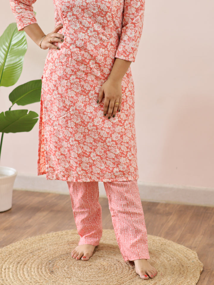 Marica Cotton Maternity Top Pant Set