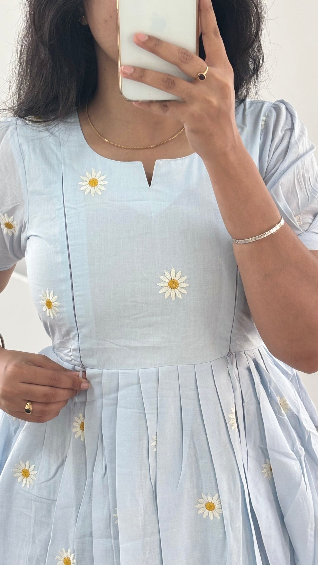 Blue Daisy Maternity Dress