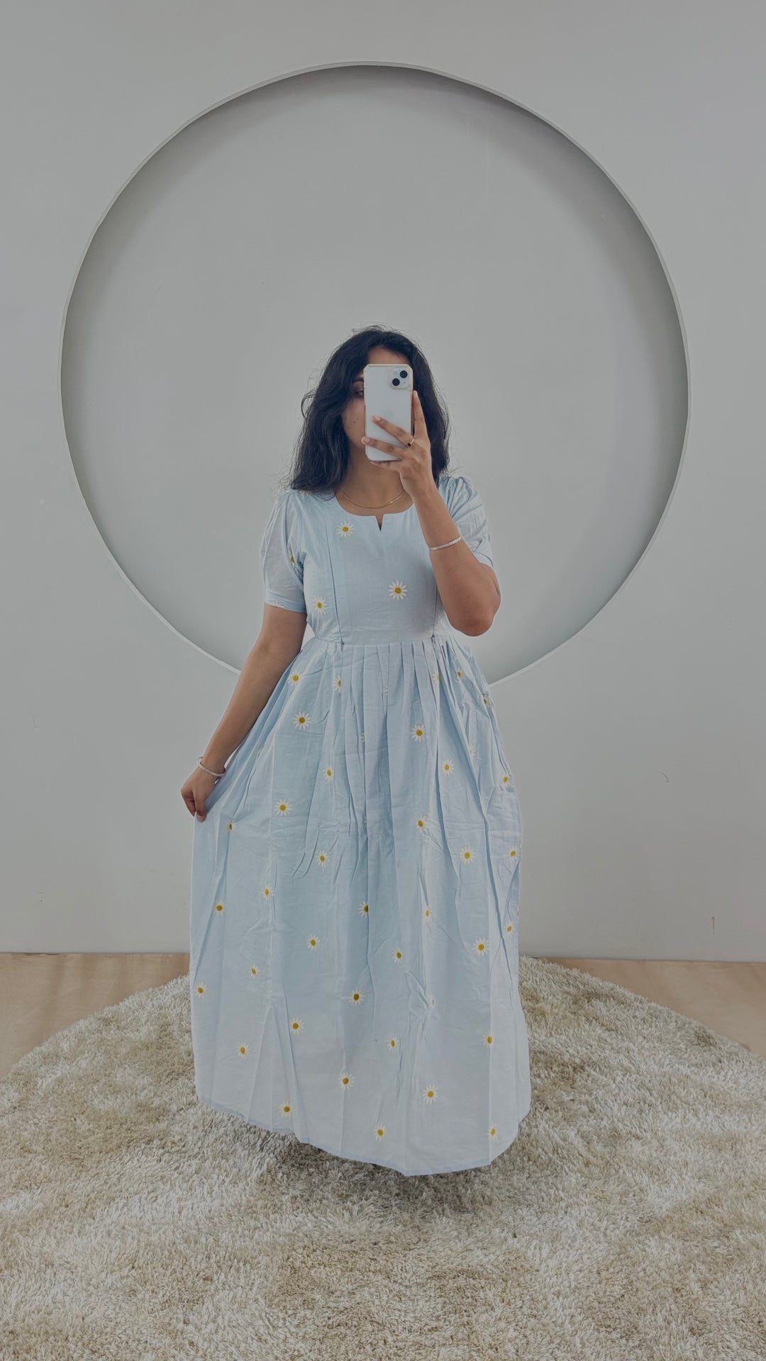 Blue Daisy Maternity Dress