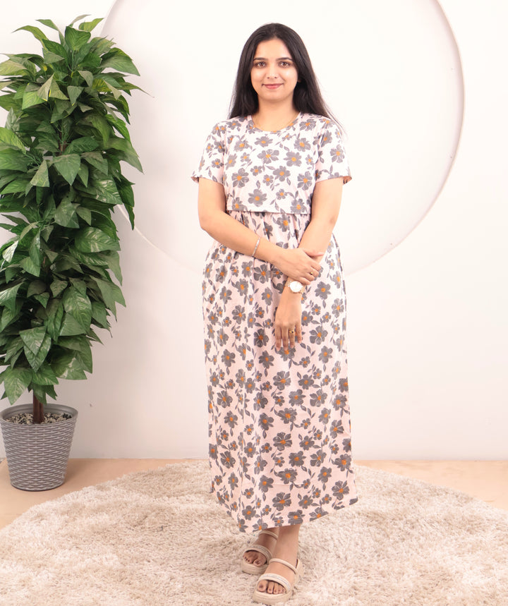 Azhara Lightweight Soft Cotton Full Length Maternity Loungewear