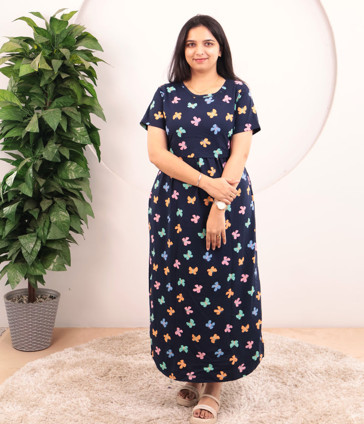 Dhavapriya Soft Cotton Full Length Maternity Loungewear