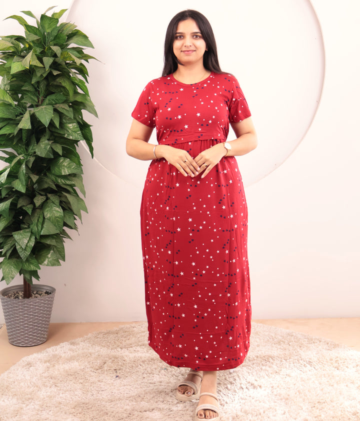 Dhavasri Lightweight Soft Cotton Full Length Maternity Loungewear