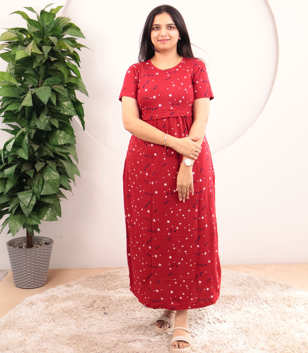 Dhavasri Lightweight Soft Cotton Full Length Maternity Loungewear