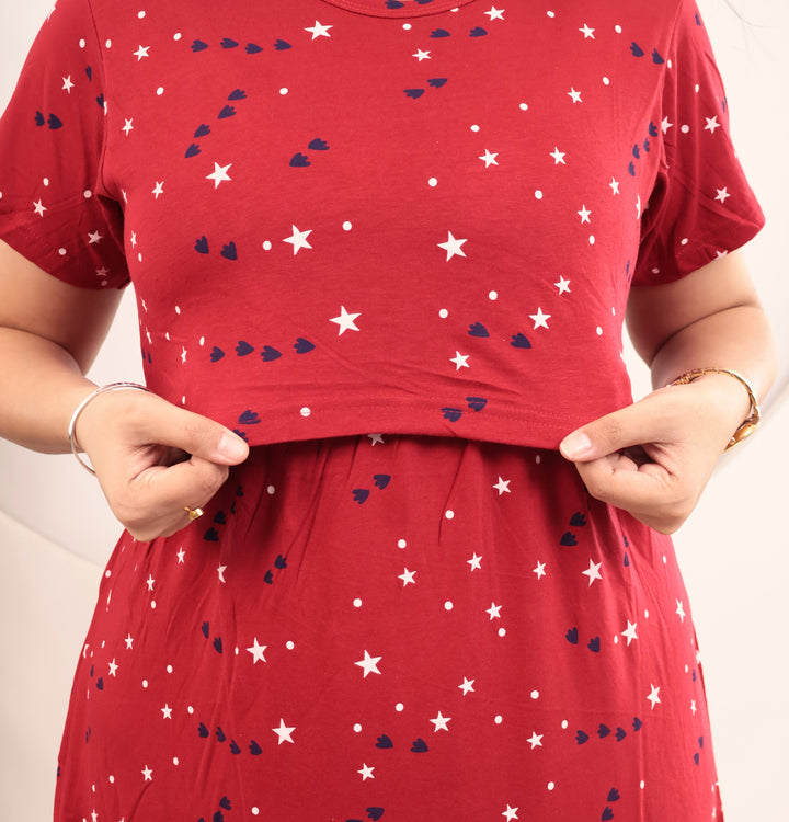 Dhavasri Lightweight Soft Cotton Full Length Maternity Loungewear