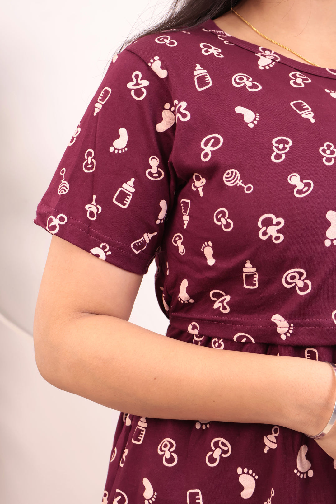Hinata1 Thick Soft Cotton Full Length Maternity Loungewear