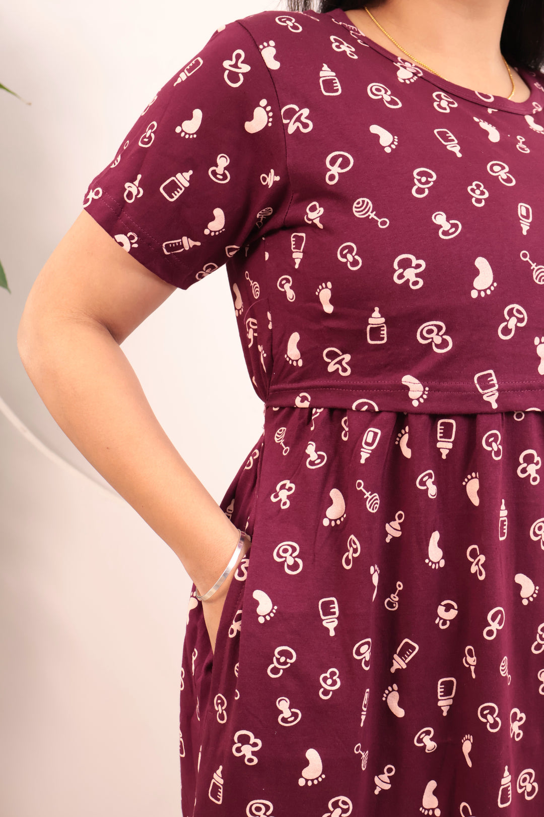 Hinata1 Thick Soft Cotton Full Length Maternity Loungewear
