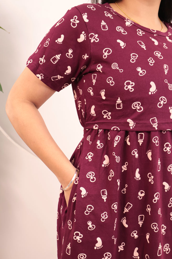 Hinata1 Thick Soft Cotton Full Length Maternity Loungewear