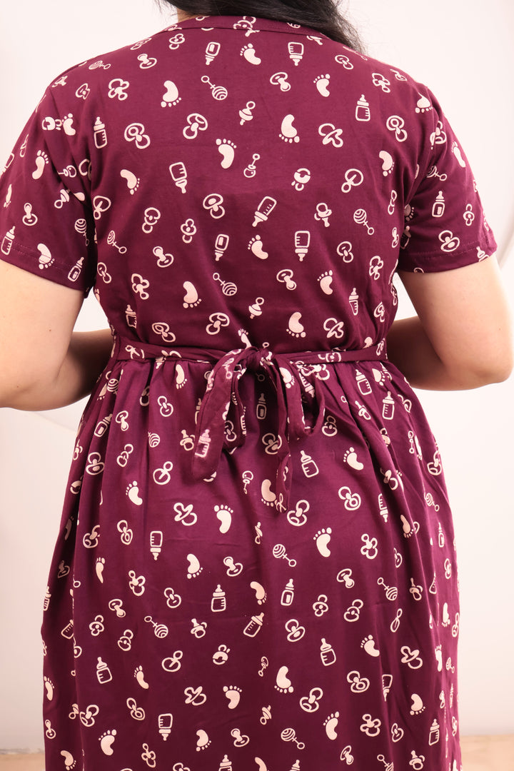 Hinata1 Thick Soft Cotton Full Length Maternity Loungewear