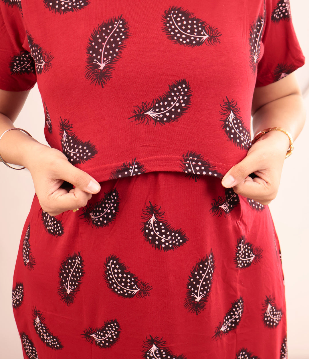 Winshika Lightweight Soft Cotton Full Length Maternity Loungewear