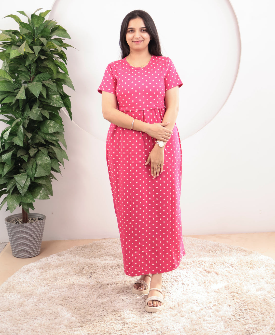 Aarika1 Soft Cotton Full Length Maternity Loungewear