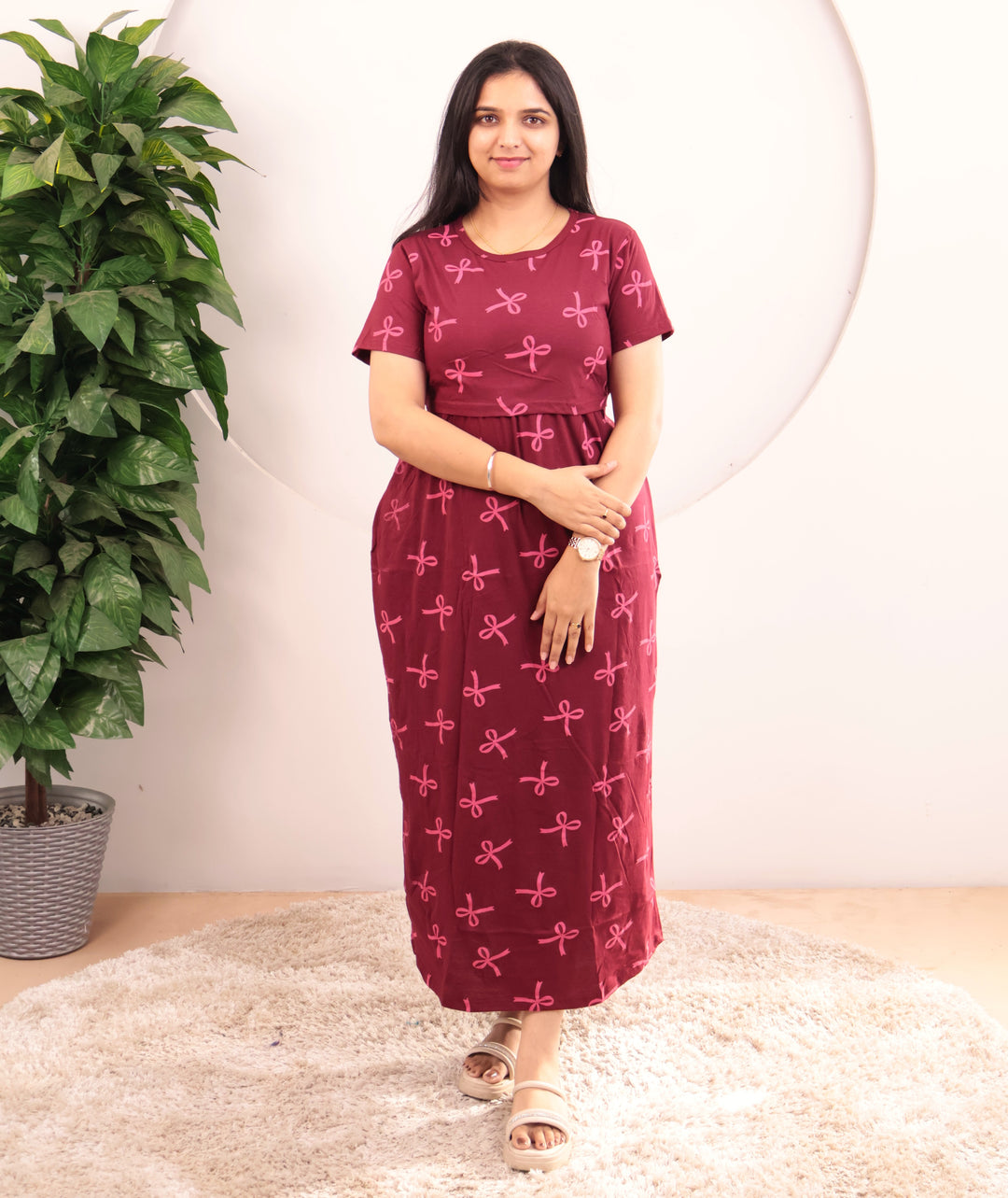 Thuhara Soft Cotton Full Length Maternity Loungewear