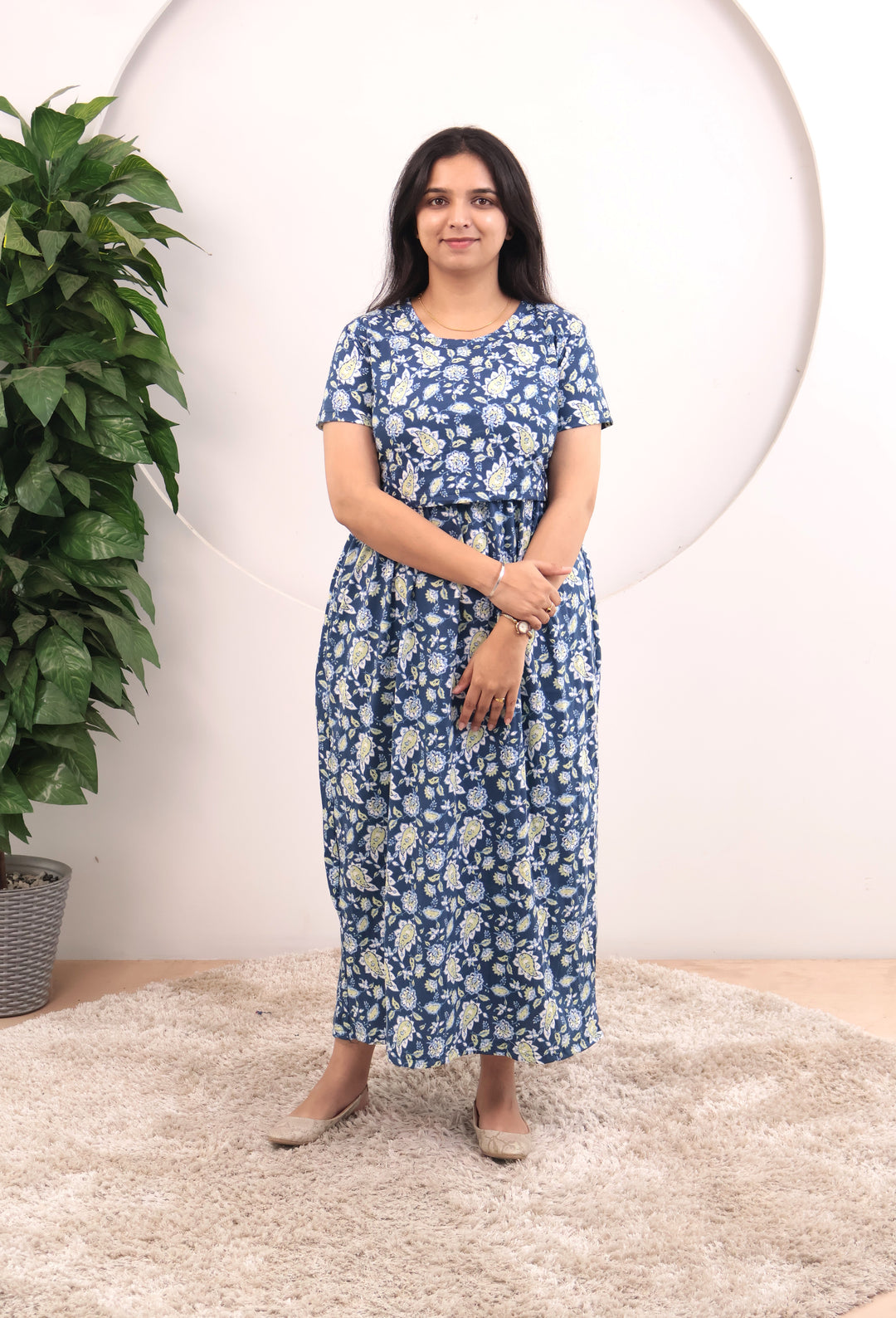 Thivya Soft Cotton Full Length Maternity Loungewear