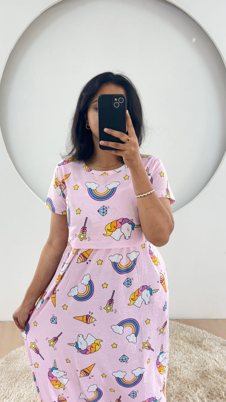 Divija SoftCotton Calf Length Maternity Loungewear