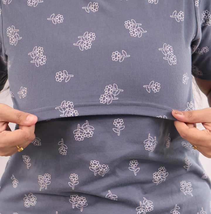 Diya1  SoftCotton Maternity Top Pant Set