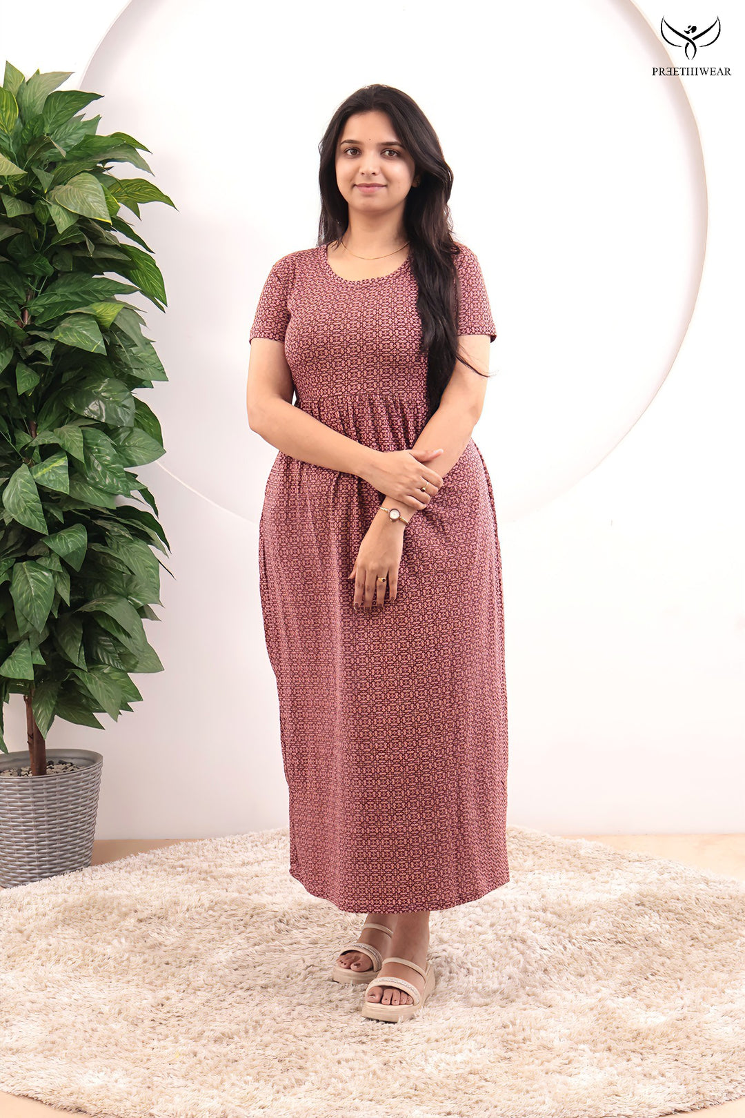 Riyana1 SoftCotton Full Length  Maxi Loungewear