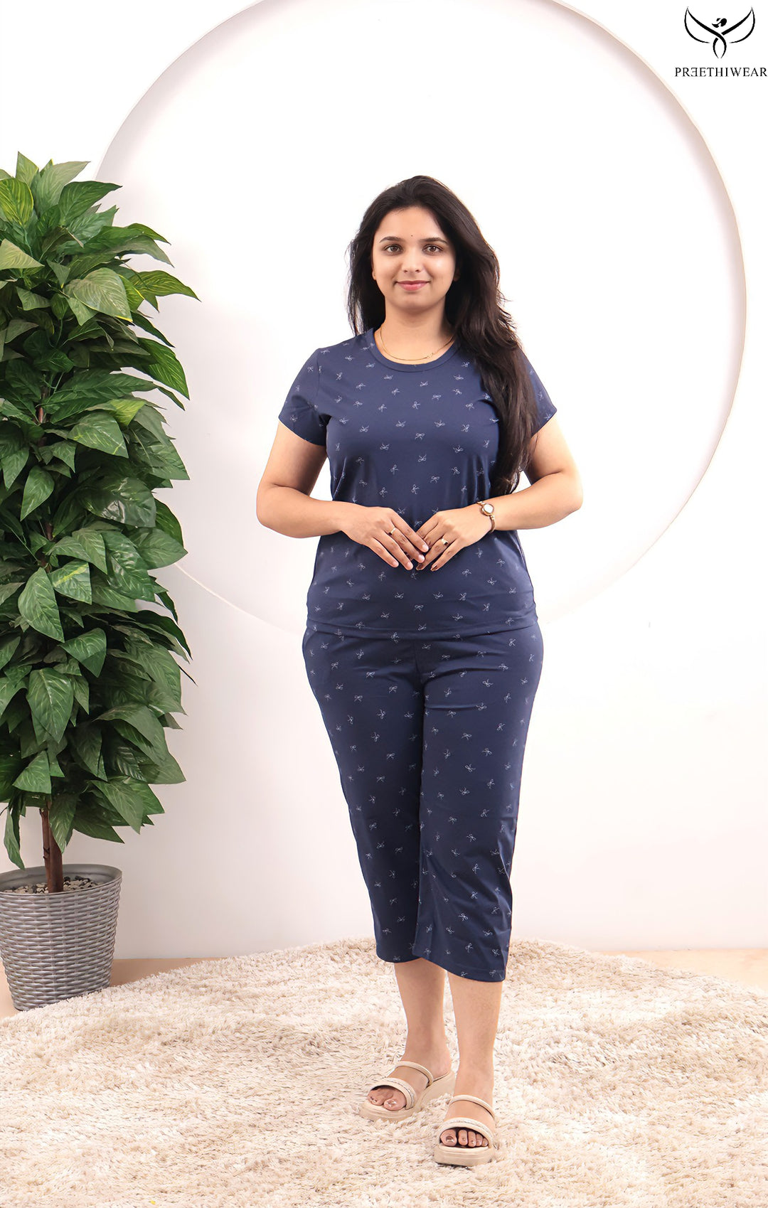 Nira1  SoftCotton Lounge Wear 3/4 Pant