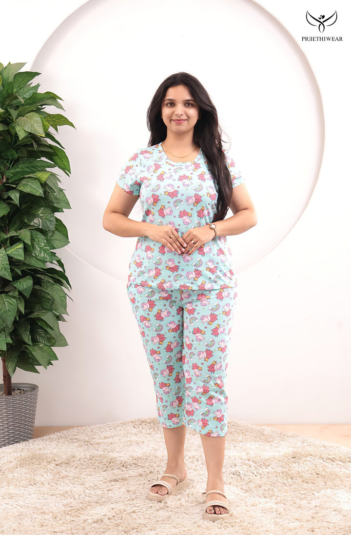Kiyae  SoftCotton Lounge Wear 3/4 Pant