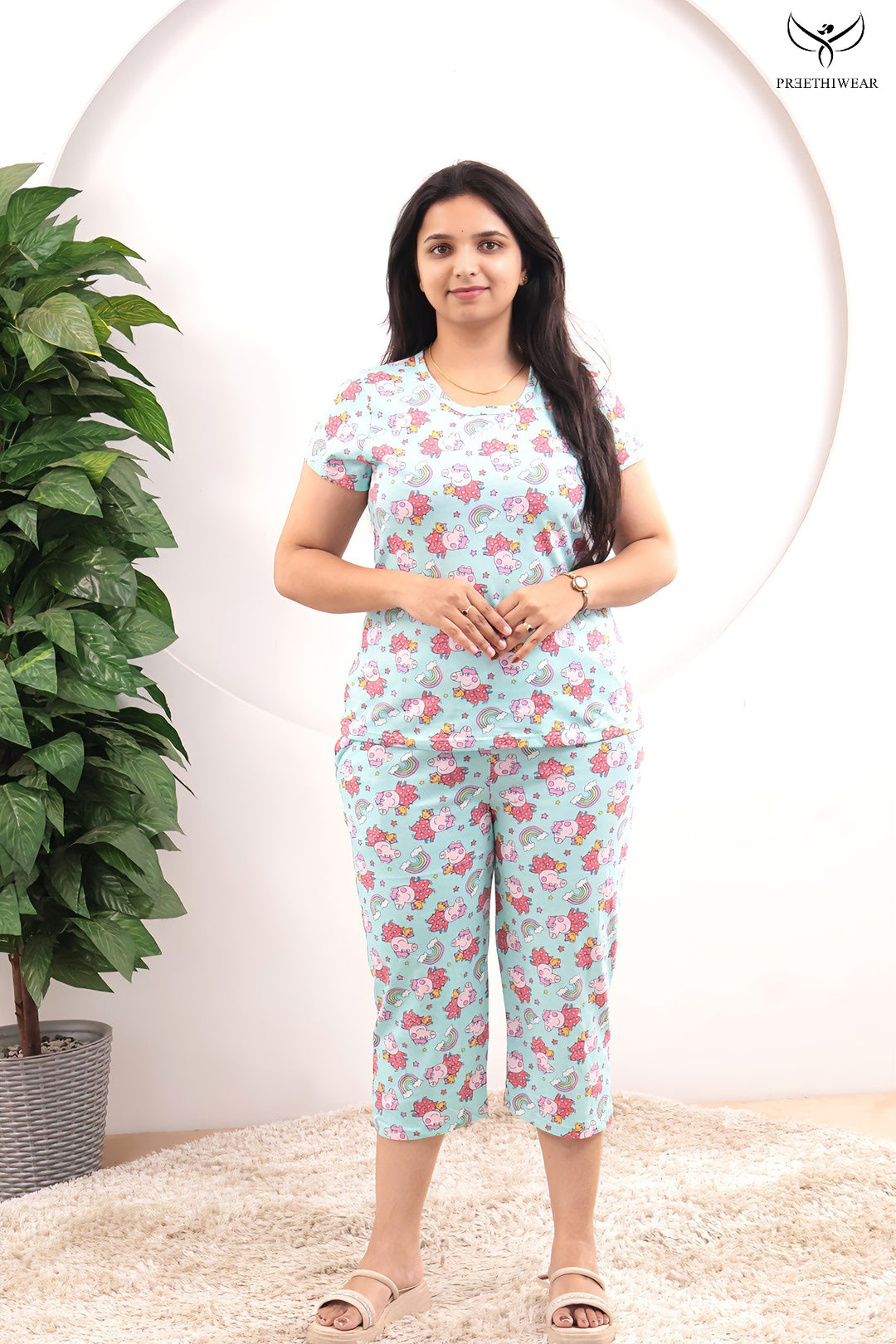 Kiyae  SoftCotton Lounge Wear 3/4 Pant